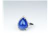 Image 3 : Gorgeous ladies ring featuring a 10.75 carat  Cabochon cut purple blue African Tanzanite  and surrou