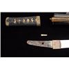 Image 11 : Koto period tanto in traditional full  mounting retaining kozuka knife and kogai.  10” blade (Unsign