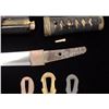 Image 9 : Koto period tanto in traditional full  mounting retaining kozuka knife and kogai.  10” blade (Unsign