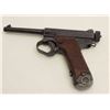 Image 1 : Japanese Nambu 8mm caliber, 4.5” barrel,  military blued finish, grooved wood grips,  S/N 53304 (mat