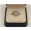 Image 1 : A beautiful antique style ladies 10 karat  white gold ring set with approximately 0.50  carats of di