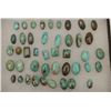 Image 2 : Riker case of approximately 44 old turquoise  cut stones for jewelry; variety of shapes,  sizes and 