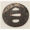 Image 2 : An iron tsuba inlaid with silver vines and  gold blossoms. 200-400 years old  EST:$150-$300
