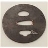 Image 4 : An iron tsuba inlaid with silver vines and  gold blossoms. 200-400 years old  EST:$150-$300