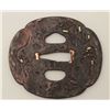 Image 3 : An iron tsuba chiseled with a village scene.  Details in gold and copper. 200-400 years  old. EST:$2
