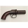 Image 1 : Six-shot percussion pepperbox pistol, .32  caliber, 3” barrel group, engraved frame,  wood grips, in