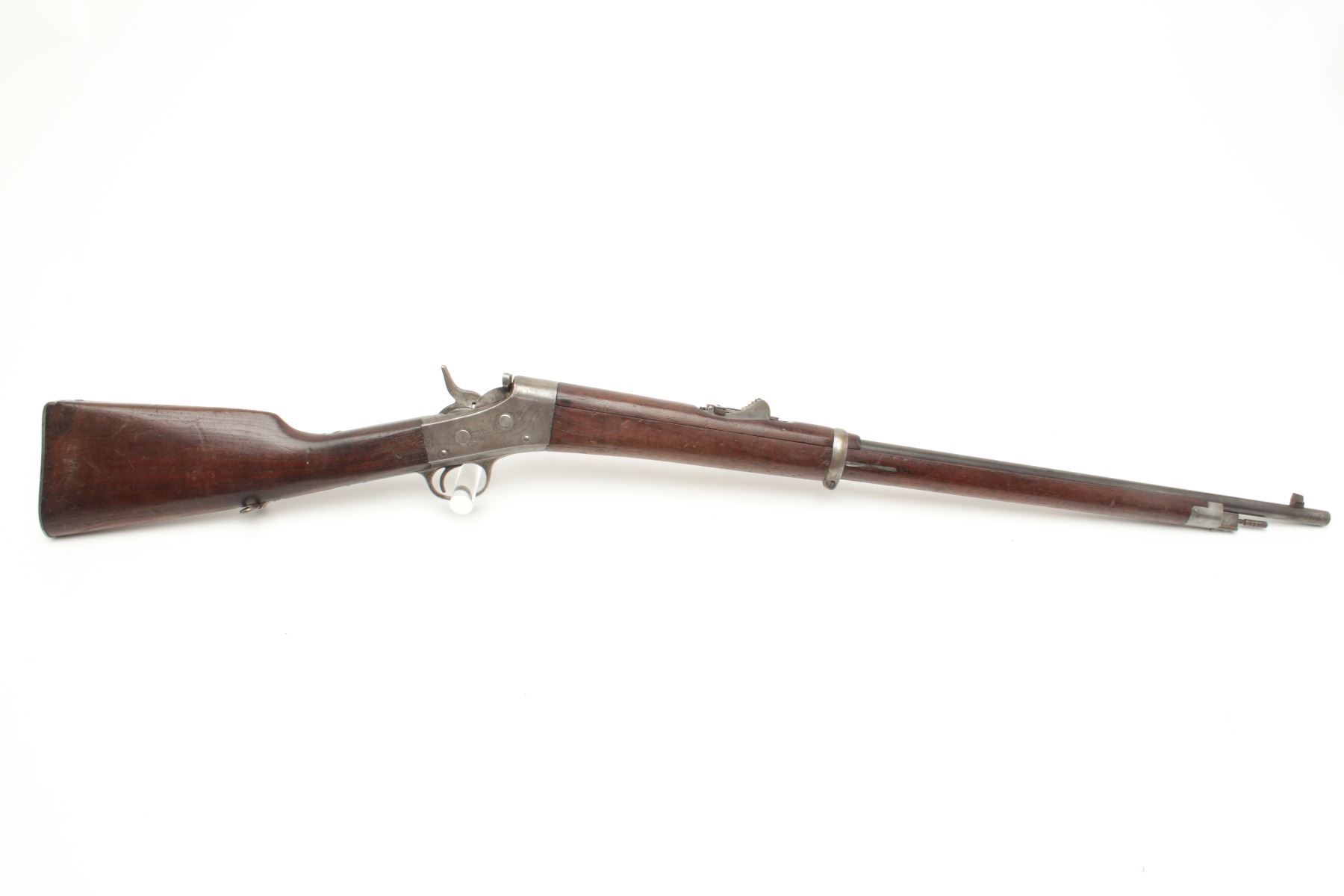 Remington Rolling block rifle, 7mm caliber, 30” barrel, wood stocks, no