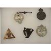 Image 1 : Riker case of approximately 6 British  military pins, circa WW I.     Est.:   $50-$100.