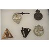 Image 2 : Riker case of approximately 6 British  military pins, circa WW I.     Est.:   $50-$100.