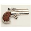 Image 1 : Remington-UMC O/U derringer, .41RF caliber,  3” barrels, nickel finish, replaced checkered  brown pl