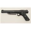 Image 2 : Crosman Model 130 pellet pistol, .22 caliber  black finish, checkered black plastic grips;  appears 