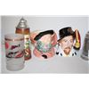 Image 2 : Lot of 14 misc. collector ceramic steins  including several Royal Doulton-made famous  personality s