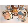 Image 1 : Lot of 9 misc. collector ceramic steins  including several Royal Doulton-made famous  personality st