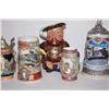 Image 4 : Lot of 11 misc. collector steins including  makers Royal Doulton, Staffordshire, etc.;  some limited