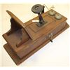 Image 1 : Antique wood wall phone by Monarch Telephone  Co., Fort Dodge, Iowa, approximately 26” in  height, 1