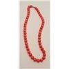 Image 1 : One perfectly matched rare salmon color round  coral bead necklace  Est:$500-600