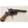 Image 4 : Pinfire revolver in original pipe case,  7.65mm caliber, 3.5” barrel, wood grip,  action needs adjus
