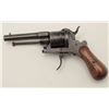 Image 5 : Pinfire revolver in original pipe case,  7.65mm caliber, 3.5” barrel, wood grip,  action needs adjus