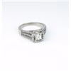 Image 2 : Dazzling ladies ring set with a fine Princess  cut diamond weighing approx. 0.80 carats of  H-I colo