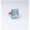 Image 1 : Stunning Aquamarine ring featuring a Fine  Aquamarine weighing approx. 20.00 carats and  surrounded 