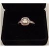 Image 2 : One 1.03ct princess cut diamond Color I  clarity SI-1 set in a 18ct white gold halo  design ring. Sh