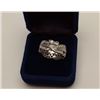 Image 2 : Vintage custom wide platinum band ladies ring  set with 56 brilliant full cut diamonds of  high qual