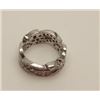 Image 4 : Vintage custom wide platinum band ladies ring  set with 56 brilliant full cut diamonds of  high qual