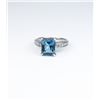 Image 3 : Gorgeous ladies ring set with a fine London  blue Topaz weighing approx. 3.50- 4.00 carats  and set 