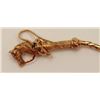 Finely handmade and custom antique pocket  watch chain and horse head fob in 14k rose  gold (unmarke