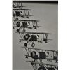 Image 1 : Large framed and matted print of black and  white photograph of World War I Nieuport 17  bi-planes. 