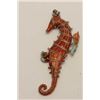 Image 2 : Vintage enamel on silver articulated sea  horse pendent purchased it Italy 1950s-60s.  Est.: $150-$3