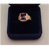 Antique men’s ring in 14k marked gold ring.  1920-30s. Amethyst center stone has a blush  of lavende