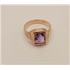 Image 2 : Antique men’s ring in 14k marked gold ring.  1920-30s. Amethyst center stone has a blush  of lavende