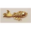 1960’s Asian made gold fish pendant. Cut  stone eyes. 14k-18k. Estate consigned. 10  grams. Est.: $1
