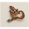 Vintage enamel of gilted silver pin of sea  horse. Est.: $