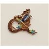 Image 2 : Vintage enamel of gilted silver pin of sea  horse. Est.: $