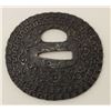 Image 4 : Large iron tsuba beautifully chiseled in  relief with dragon and pearl. A masterpiece  of the ironwo