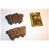 Image 2 : Lot of 3 WW II leather German ammo pouches  and one modern HKS magazine pouch.         Est.:  $50-$1