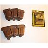 Image 3 : Lot of 3 WW II leather German ammo pouches  and one modern HKS magazine pouch.         Est.:  $50-$1