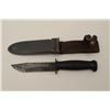 Image 3 : U.S.N. MKI U.S. issues knife by Camilus N.Y.  from Vietnam era with fiber glass scabbard.  Measures 
