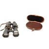 Image 1 : “Huet Paris 1939 No. 462 7x50 Milliemes”  marked binoculars with neck strap. Brown  leather carrier 