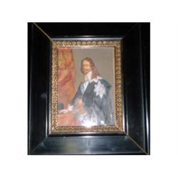 Un portrait miniature sur ivoire du roi Charles Ier, vu à mi-corps, signé: "R. Krauss"....