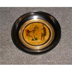 Une miniature lithographique érotique représentant 4 religieux en conversation; vers 1840....