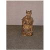 Image 1 : Une sculpture sur bois chinoise ancienne représentant une divinité assise....