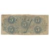 Image 2 : 1863 $5 The Confederate States of America Note T-60 CC