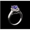 Image 4 : 2.87 ctw Tanzanite and Diamond Ring - 14KT White Gold