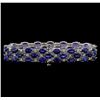 Image 2 : 14KT White Gold 32.00 ctw Sapphire and Diamond Bracelet
