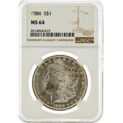 1886 NGC MS64 Morgan Silver Dollar