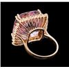 Image 3 : 34.86 ctw Kunzite and Diamond Ring - 14KT Rose Gold