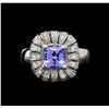 Image 2 : 14KT White Gold 1.52 ctw Tanzanite and Diamond Ring